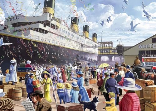 Moruska Kreuzfahrtschiff Puzzles für Erwachsene 1000 Teile - Segeltag der Titanic - Vintage 1000 Teile Puzzle Schwierig und Herausforderung von Moruska