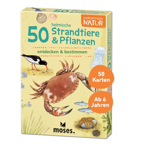 moses. Expedition Natur - 50 heimische Strandtiere und Pflanzen| Bestimmungskarten im Set | Mit spannenden Quizfragen, Yellow von moses