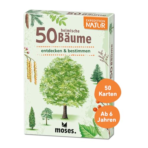 moses. 23407528 Expedition Natur 50 heimische Bäume | Bestimmungskarten im Set | Mit spannenden Quizfragen, Yellow von moses