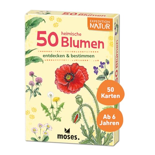 moses. Expedition Natur - 50 heimische Blumen | Bestimmungskarten im Set | Mit spannenden Quizfragen, Yellow von moses