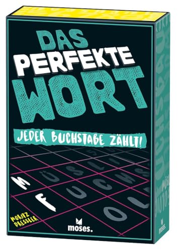 moses. 90366 Das perfekte Wort, Lernspiel des Monats Februar 2021, Gesellschaftsspiel für Einsteiger- und Profis geeignet, Ab 12 Jahre, 1-6 Spieler, Enthält Spielschachtel, Karten, Block, Sanduhr, Spielanleitung von moses