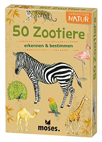 Moses 9791 Expedition Natur 50 Zootiere | Bestimmungskarten im Set | Mit spannenden Quizfragen: erkennen & bestimmen von moses