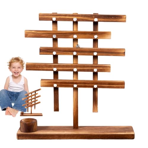 Moslalo Ballrollturm, Balance-Ballspielzeug | Balanceball Lernspielzeug | Hölzernes Balance-Ball-Drop-Spielzeug für Kinder, frühes Lernspielspielzeug für Kleinkinder von Moslalo