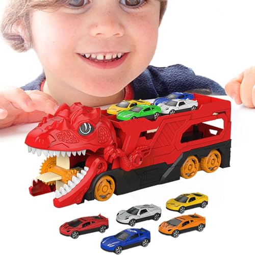 Moslalo Dinosaurier-Autospielzeug, Dinosaurier-Verwandlungsspielzeug, Innovative Tierautospielzeuge Dinosaurier-Spielzeugautos, Lustiges, süßes Dinosaurier-Transporter-LKW-Auto-Track-Spielzeug für von Moslalo