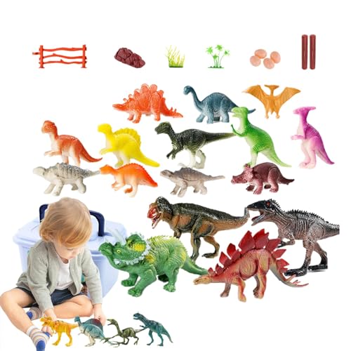 Moslalo Dinosaurier-Spielset, Dinosaurier-Figuren-Spielzeug - Dino Mini-Figuren-Set,Simuliertes Tiermodell, kleine Dinosaurierfiguren, kleine Triceratops-Rex-Pterosaurier-Skulptur für Jungen und von Moslalo