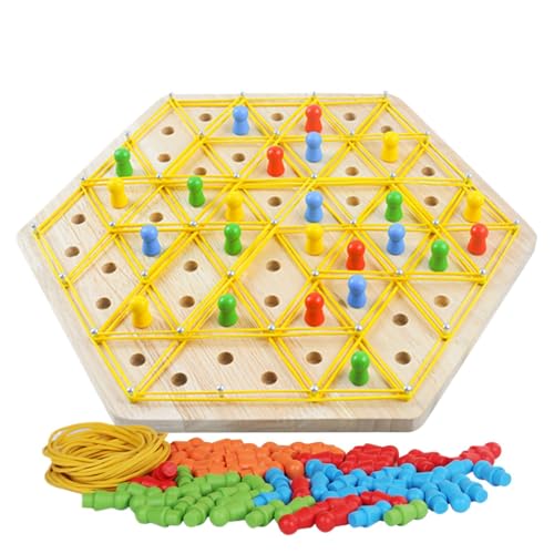 Moslalo Gummiband-Dreieck-Brettspiel,Trigger-Spiel - Triangle Peg Denksport-Spiele | Lern- und Lernspielzeug, Kinderbrettspiele für Geburtstage, Weihnachtsfeiern von Moslalo