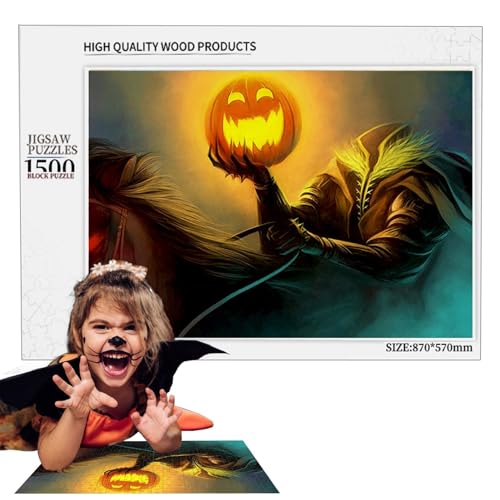 Moslalo Halloween-Puzzles,Halloween-Puzzles für Kinder | Holzpuzzlespielzeug mit Kürbislaternenmuster,Heimdekoration und interaktive Denkaufgabe, lehrreiches Herbstpuzzle für Kinder im von 8–10 von Moslalo