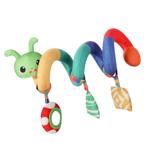 Moslalo Kinderwagen-Spielzeug, Autositz-Spielzeug,Cartoon-Spiralspielzeug mit Rasselglocke | Kinderwagen-Bogen-Krippenzubehör, weiches Babyspielzeug für Babys, Jungen und Mädchen von Moslalo