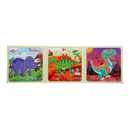 Moslalo Magnetisches Reisepuzzle, Magnetpuzzles für Kinder - Falt-Dinosaurier-Puzzle-Set | Bauernhaus-Cartoon-Puzzle, pädagogisches Puzzlebuch für die frühe Bildung von Jungen und Mädchen von Moslalo