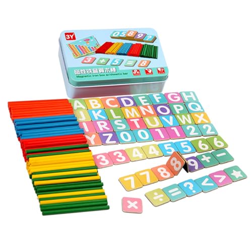 Moslalo Mathe-Spielzeug zum Zählen, Mathe-Zählblöcke | Pädagogische Holzstäbe Mathe-Lernspielzeug - Pädagogische Holzstäbe, Intelligenzstäbe und Zahlenkarten für das Lernen von Kindern von Moslalo