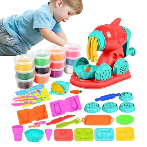 Moslalo Modelliermasse - Buntes Knetwerkzeug-Set,Nudelmaschine Eiscreme Party Play Food Set für Kinder Kinder Pretend Play Dough Toys von Moslalo