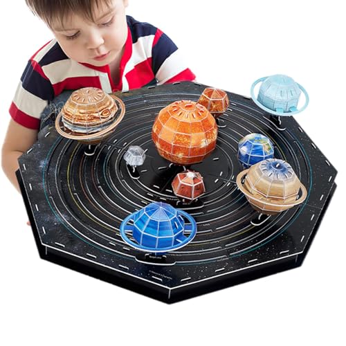 Moslalo Sonnensystem-Puzzles, 3D-Puzzles für Kinder | Lustiges Lernspielzeug Planet Puzzle Spielzeug | Innovatives Sonnensystem-Projekt-Set, wissenschaftliche Rätsel für Kinder von Moslalo