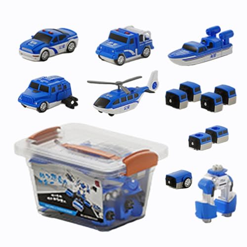 Moslalo Spielfahrzeug-Set, Spielzeug mit verwandelnden Fahrzeugen | Magnetisches, verwandelndes Spielzeugfahrzeug für Kinder | Fahrzeugblöcke, Sammelfiguren für Kinder für Schlafsaal, Wohnzimmer von Moslalo