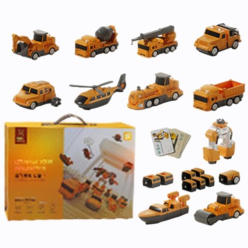 Moslalo Spielzeug zum Verwandeln von Fahrzeugen, Spielzeugauto zum Verwandeln - Magnetische Kinderfahrzeuge, zusammengebautes Konstruktionsspielzeug - Spielset Fahrzeuge zum Sammeln mit von Moslalo