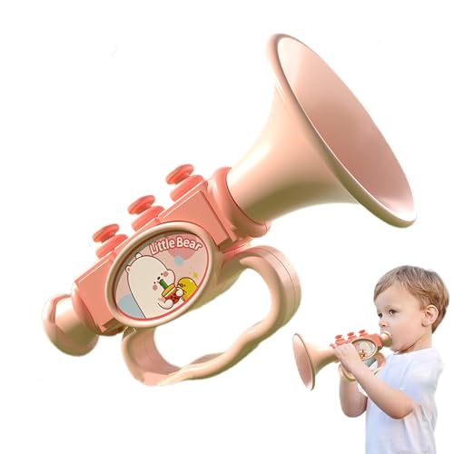 Moslalo Trompete für Kinder, Kleinkindtrompete - Niedliches Cartoon-Mini-Trompeten-Spielzeug, Klarinette | Blashorn, Geräuschmacher, Lern- und Lernspielzeug für Kinder, Jungen und Mädchen ab 3 Jahren von Moslalo