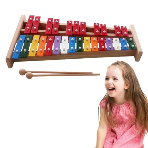 Moslalo Xylophon für Kinder, Holzxylophon | Professionelles Glockenspiel | Glockenspiel Instrument with 27 Notes, Small Glockenspiel Xylophone, Educational Xylophone Toy for Girls and Boys von Moslalo