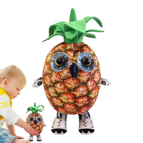 Moslate Frucht-Ananas-Kuscheltiere, Gefüllte Plüsch-Ananas-Puppe | Anschmiegsame gefüllte Ananas-Eulen-Figurenpuppe,Plüsch-Ananas-Puppen für, Mädchen, Kinder, Freunde, Familie von Moslate