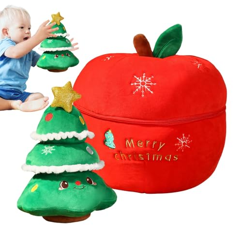 Moslate Gefüllte Weihnachtsmann-Puppe, Elch-Stofftier | Mit Fruchtform-Behälter-Weihnachtsbaum-Plüschtier - Niedliche Weihnachtsmann-Elch-Puppe, Spielzeug für und Mädchen, Tischdekoration von Moslate