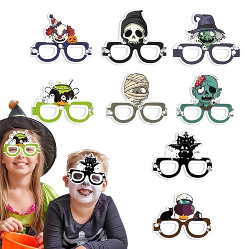 Moslate Halloween-Papier-Brillen-, Halloween-Party-Dekorationen, Brillen,Neuheit Partygeschenke Papierbrillen | Lustige Party-Dekorationsbrille für Feier, Zuhause, Schule, Bar, Arbeitsplatz von Moslate