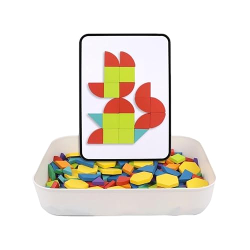 Moslate Reise-Tangram-Puzzle, Magnetmuster-Blöcke-Set - Intelligenz-Hölzernes Denksportspielzeug - Puzzle-Spiel Lernspielzeug Buntes Puzzle-Spiel für Kinder von Moslate