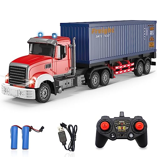 Mostop Ferngesteuerter LKW Transporter, Ferngesteuerter Spielzeug LKW Transport Vehicle mit 8 Kleinwagen & 2 Batterien für Geeignet für Kinder von 5, 6, 7, 8, 9 Jahren und älter von Mostop