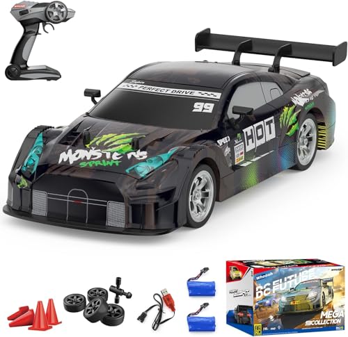 Mostop RC Drift Car 1/16 Scale Remote Control Car 2.4GHz 4WD 30+KM/H High Speed Vehicle mit LED Lichtern, Extra Drifting Tires Racing Kids Vehicle Toys Birthday Gifts for Adults Boys, 2 Batterien Mostop RC Drift Car 1/16 Scale Remote Control Car 2.4GHz 4WD 30+KM/H High Speed Vehicle mit LED Lichtern, Extra Drifting Tires Racing Kids Vehicle Toys Birthday Gifts for Adults Boys, 2 Batterien von Mostop