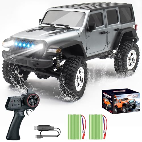 Mostop RC Crawler 1:18 Scale Rock Crawler RC Truck 4x4 Kletterfahrzeug mit 2 Batterien, All Terrain Remote Control Truck Rock Crawler Truck 4WD Off Road RC Jeep mit Cool Light, Waterproof von Mostop