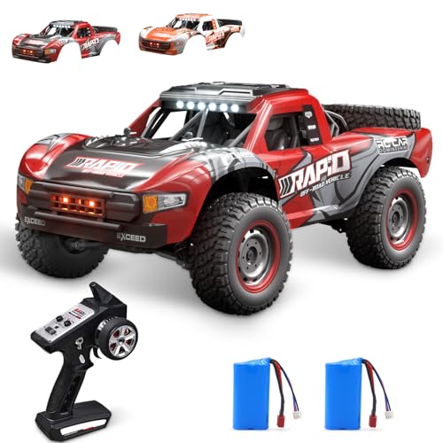 Mostop RC Truck für Erwachsene, 30MPH High Speed Ferngesteuertes Auto, 4X4 Off-Road Rock Crawler Monster Truck, 2.4Ghz Ferngesteuerter Truck mit 2 Batterien, 4WD All Terrain Rennwagen für Jungen von Mostop