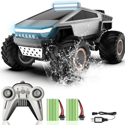 Mostop 1/12 Remote Control Car, Remote Control Cyber Truck 4WD Off Road Toy, Rock Crawler RC Car mit Alloy Shell Lights and Sounds, 2.4GHz All Terrain Toy Car for Boy Kids Adults von Mostop