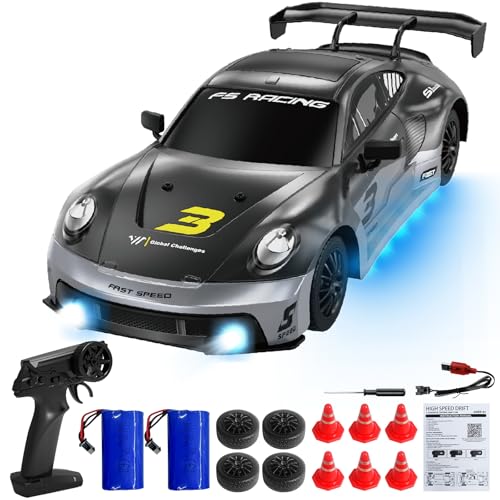 Mostop Remote Control Car 1/16 Scale 4WD RC Drift Car,High Speed Drifting RC Cars mit LED Light Spray,2 Batterien und extra Reifen,Hobby RC Sport Racing Cars Modellfahrzeug Mostop Remote Control Car 1/16 Scale 4WD RC Drift Car,High Speed Drifting RC Cars mit LED Light Spray,2 Batterien und extra Reifen,Hobby RC Sport Racing Cars Modellfahrzeug von Mostop