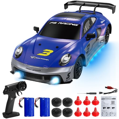 Mostop Remote Control Car 1/16 Scale 4WD RC Drift Car,High Speed Drifting RC Cars mit LED Light Spray,2 Batterien und extra Reifen,Hobby RC Sport Racing Cars Modellfahrzeug Mostop Remote Control Car 1/16 Scale 4WD RC Drift Car,High Speed Drifting RC Cars mit LED Light Spray,2 Batterien und extra Reifen,Hobby RC Sport Racing Cars Modellfahrzeug von Mostop
