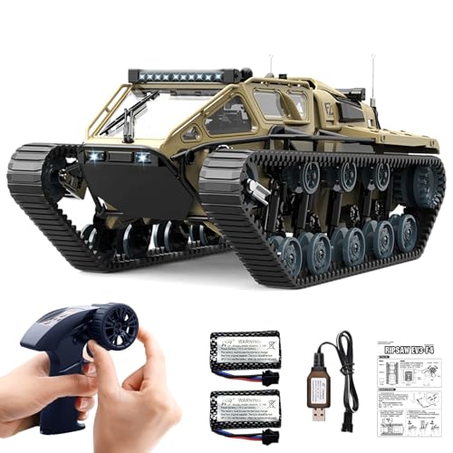 Mostop Remote Control Tank 1/16 Scale High Speed RC Tank Offroad Crawler für Kinder, 2.4Ghz Remote Control Crawler Drift Tank Army Truck mit 2 Batterien, 360°Rotating Drifting Truck Toy Gifts von Mostop