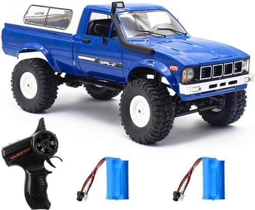 Mostop1:16 Ferngesteuertes Lastwagen, 4x4 Off-Road RC LKW, mit 2 Akkus & Tempo Lenkung Control Pickup Truck, Hobby Spielzeug RC Auto Geschenk für Kinder Erwachsene von Mostop