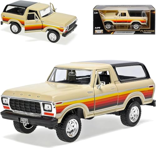 Motor Max Ford Bronco Beige 2. Generation 1978-1979 1/24 Modell Auto mit individuellem Wunschkennzeichen von Motor Max