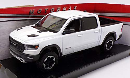 Dodge RAM 1500 Crew Cab Rebel 2019, Maßstab 1:24, weiß von Motor Max