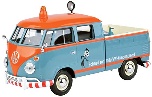 Motormax Volkwagen T1 Grau Orange Pick-Up mit Werkzeug Volkswagen Kundendienst Samba Bully Bus 1950-1967 1/24 Modell Auto mit individiuellem Wunschkennzeichen von Motor Max