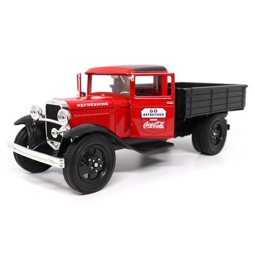 Motor city classics Coca-Cola Diecast Sammlerstück | 1931 Ford Modell AA (rote Version) | 1:24 Druckguss Maßstab Modell 424022 | Offiziell lizenziertes Coca-Cola Diecast von Motor city classics