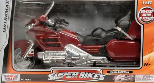 Scale Modell KOMPATIBEL MIT Honda Goldwing Motorcycle RED 1:6 MOTORMAX MTM76264R von MotorMax