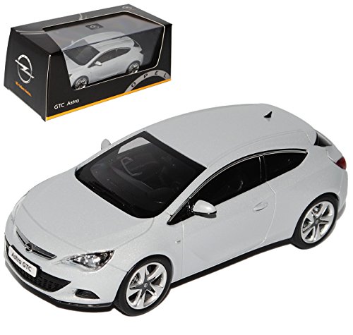 Opel Astra GTC J Ab 2009 Coupe Mineral Weiss Silber 1/43 Ist Ixo Modell Auto mit individiuellem Wunschkennzeichen von Motorart