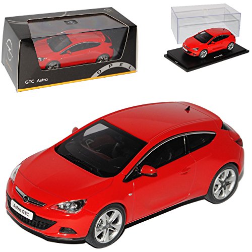 Opel Astra GTC J Ab 2009 Coupe Rot 1/43 Ist Ixo Modell Auto mit individiuellem Wunschkennzeichen von Motorart