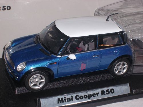 MINI COOPER NDH NEW BLAU WEISSES DACH 1/18 MOTOR MAX MOTORMAX MODELLAUTO MODELL AUTO von Motormax