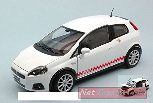 MOTORMAX MTM73381 FIAT GRANDE PUNTO ABARTH SS 2009 WHITE 1:24 MODELLINO DIE CAST von Motormax