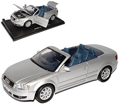 Motormax A-U-D-I A4 B6 Cabrio Silber 2002-2006 1/18 Modell Auto von Motormax