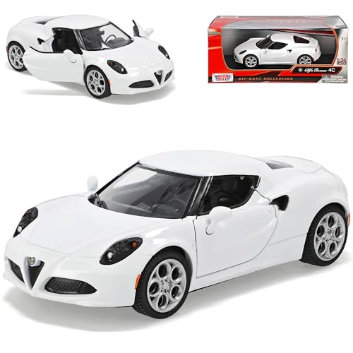 Motormax Alfa Romeo 4C Coupe Weiss Ab 2014 1/24 Modell Auto von Motormax