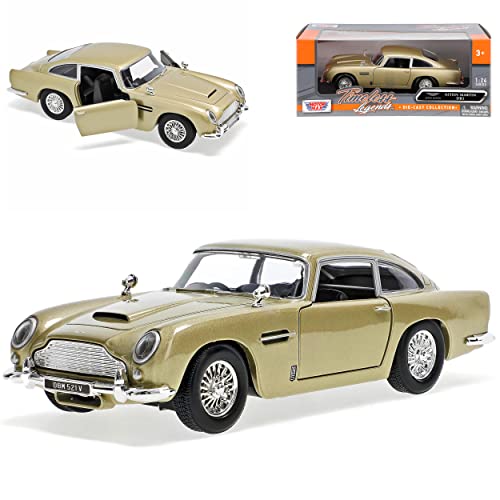 Motormax Aston Martin DB5 Coupe Gold J. Bond 007 Goldfinger 1963-1965 1/24 Modell Auto von Motormax