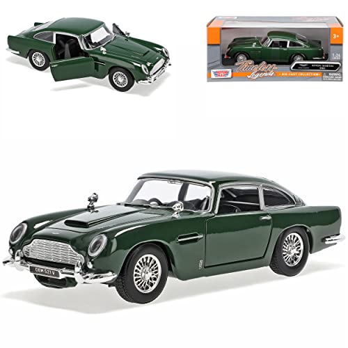 Motormax Aston Martin DB5 Coupe Grün J. Bond 007 Goldfinger 1963-1965 1/24 Modell Auto mit individiuellem Wunschkennzeichen von Motormax