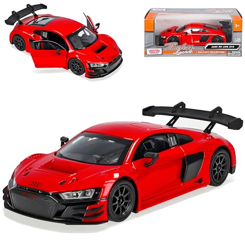 Motormax Audi R8 4S LSM GT3 Rot Coupe 2. Generation 2015-2024 1/24 Modell Auto mit individiuellem Wunschkennzeichen von Motormax