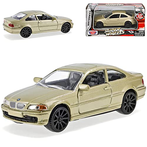 Motormax B-M-W 3er E46 Coupe Beige 1998-2007 1/43 Modell Auto mit individiuellem Wunschkennzeichen von Motormax