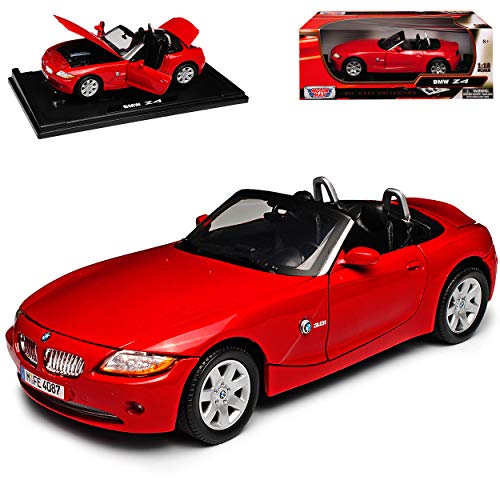 Motormax B*M*W Z4 E85 Cabrio Rot 1. Generation 2002-2008 1/18 Modell Auto mit individiuellem Wunschkennzeichen von Motormax