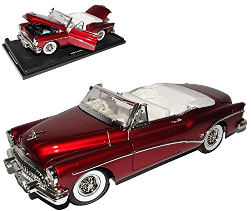 Motormax Bui-ck Skylark Roadmaster Cabrio Rot Metallic 1. Generation 1953-1954 1/18 Modell Auto mit individiuellem Wunschkennzeichen von Motormax